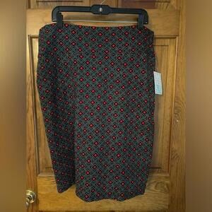 LuLaRoe Cassie Pencil Skirt 2XL XXL Black Fitted Knee Length Yoga Waistband NWT